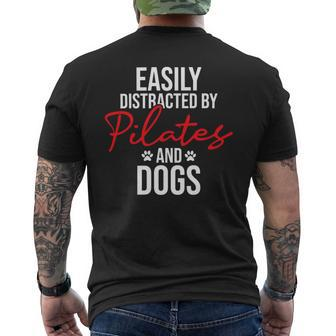 Easily Distracted By Pilates Dogs Fitness Coach Workout _1 Mens Back Print T-shirt - Monsterry AU