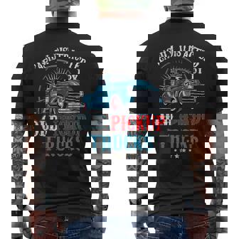 Easily Distracted By Old Pickup Trucks Quote Trucker Driver Men's T-shirt Back Print | Mazezy