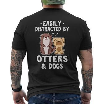 Easily Distracted By Otters And Dogs Cute Animal Lover Men's T-shirt Back Print - Monsterry DE