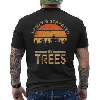 Easily Distracted By Trees Vintage Tree Men's T-shirt Back Print - Monsterry CA