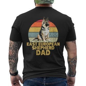 East European Shepherd Dog Dad Retro Dogs Lover & Owner Men's T-shirt Back Print | Mazezy