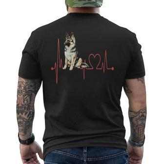 East European Shepherd Dog Heartbeat My Dogs Are My Cardio Men's T-shirt Back Print | Mazezy