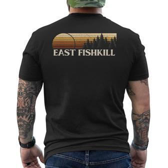 East Fishkill Ny Vintage Evergreen Sunset Eighties Retro Men's T-shirt Back Print | Mazezy