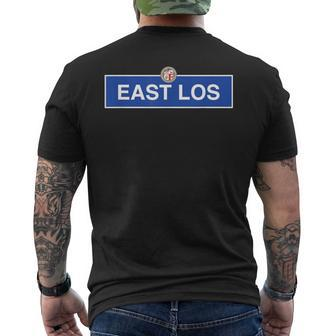 East Los Los Angeles Street Sign Boyle Heights California Bh Men's T-shirt Back Print | Mazezy