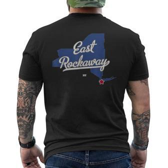 East Rockaway New York Ny Map Men's T-shirt Back Print | Mazezy