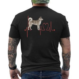 East Siberian Laika Dog Heartbeat Ekg My Dogs Are My Cardio Men's T-shirt Back Print | Mazezy