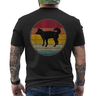 East Siberian Laika Dog Silhouette Pet Lovers Vintage Retro Men's T-shirt Back Print | Mazezy