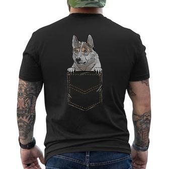 East-Siberian Laika Puppy For A Dog Owner Pet Pocket Men's T-shirt Back Print | Mazezy