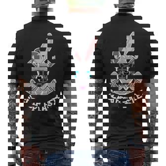 Easter Bunny Hockey Mask Eggs Hunting Rabbit Egg Men's T-shirt Back Print | Mazezy