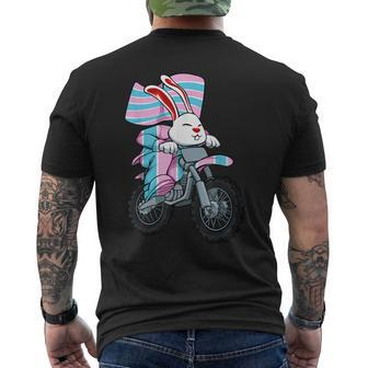 Easter Bunny Ridng Motorcycle Lgbtq Transgender Pride Trans Men's Back Print T-shirt | Mazezy