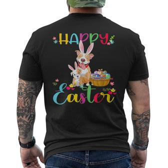 Easter Day Funny Pitbull Dog Puppy Wearing Rabbit Ears Gifts For Rabbit Lovers Funny Gifts Mens Back Print T-shirt | Mazezy