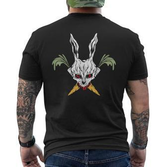Easter Jolly Bunny Skull Horror Carrot Crossbones Easter Men's T-shirt Back Print | Mazezy