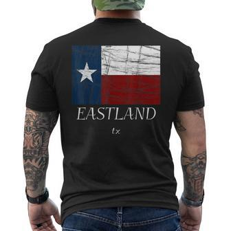 Eastland Tx City State Texas Flag Men's T-shirt Back Print | Mazezy