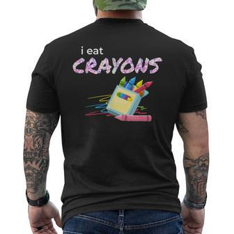 I Eat Crayons Child Colorist Artists Men's T-shirt Back Print | Mazezy