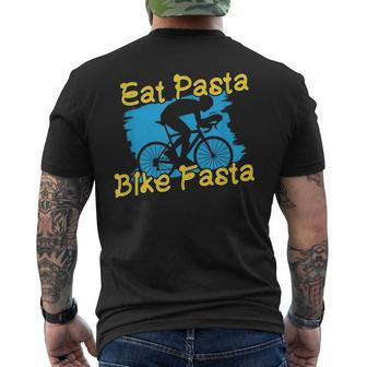 Eat Pasta Bike Fasta - I Love Italian Pasta Mens Back Print T-shirt | Mazezy