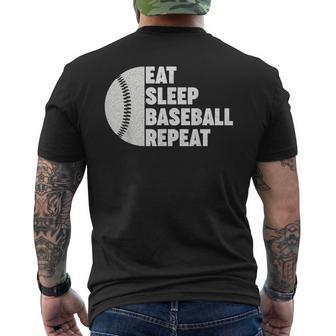 Eat Sleep Baseball Repeat For Player Vintage Funny Baseball Funny Gifts Mens Back Print T-shirt | Mazezy CA