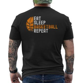 Eat Sleep Basketball Repeat Fun Basketball Player Coach Men's T-shirt Back Print - Seseable