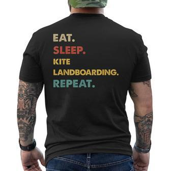 Eat Sleep Kite-Landboarding Repeat Kite-Landboarding Men's T-shirt Back Print | Mazezy