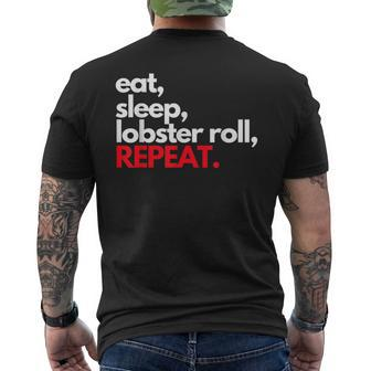 Eat Sleep Lobster Roll Repeat Maine Lobster Lobstah Men's T-shirt Back Print | Mazezy