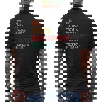 Eat Sleep Warhammers Repeat Funny Gamer Gaming Video Game Mens Back Print T-shirt - Thegiftio