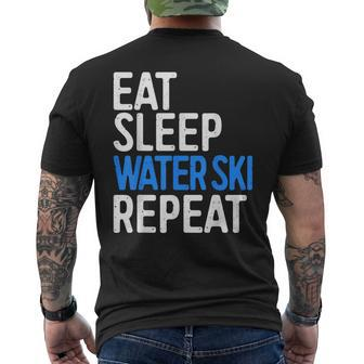 Eat Sleep Water Ski Repeat Water Skiing Men's T-shirt Back Print | Mazezy