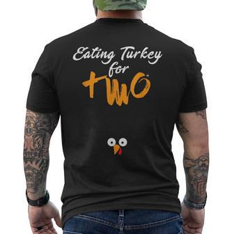 Eating Turkey For Two Maternity Design Mens Back Print T-shirt | Mazezy