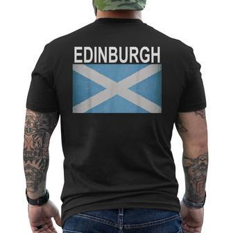 Edinburg Scotland Flag Artistic City Men's T-shirt Back Print | Mazezy
