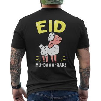Eid Mubarak Muslims Funny Sheep Gifts For Sheep Lovers Funny Gifts Mens Back Print T-shirt | Mazezy UK