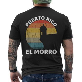 El Morro San Juan Puerto Rico Retro Vintage Men's T-shirt Back Print | Mazezy