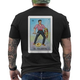 El Valiente Lottery Card The Brave Card Mexican Lottery Men's T-shirt Back Print - Monsterry AU