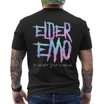 Elder Emo It Wasnt Just A Phase - Funny Emo Goth Mens Back Print T-shirt - Seseable