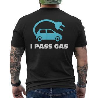 Electric Car Ev I Pass Gas Mens Back Print T-shirt | Mazezy