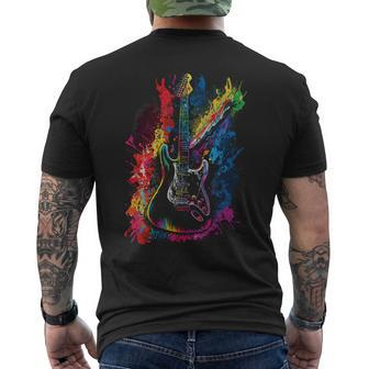Electric Guitar Painting Rock Music Lover And Musicians Mens Back Print T-shirt - Seseable