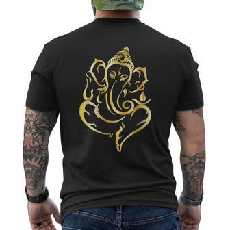 Elegant Lord Ganesha Hindu Indian God Spiritual Elephant Men's T-shirt Back Print | Mazezy