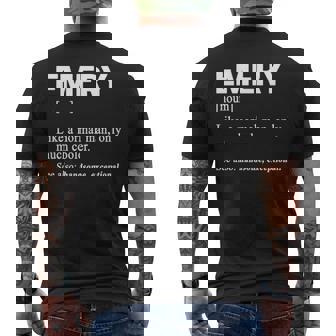 Emery Name Gift Emery Funny Definition V2 Mens Back Print T-shirt - Seseable