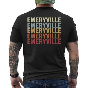 Emeryville California Emeryville Ca Retro Vintage Text Men's T-shirt Back Print | Mazezy