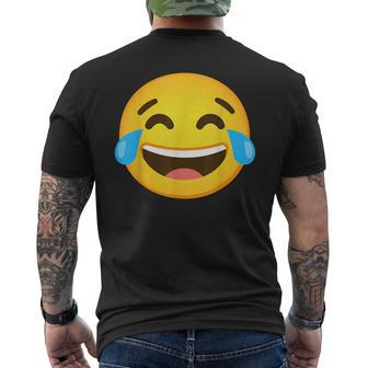 Emoticon Laughing Tears Face With Tears Of Joy Gift Mens Back Print T-shirt | Mazezy DE
