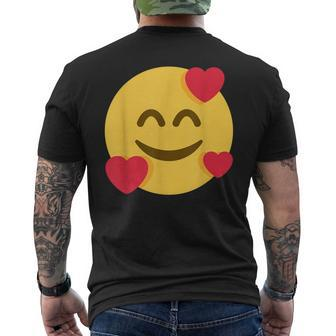 Emoticon Smiling Face With Hearts Men's T-shirt Back Print - Monsterry DE