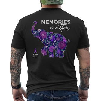 End Alzheimers Elephant Memories Matter Alzheimers Awareness Men's T-shirt Back Print - Monsterry DE