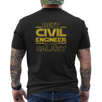 Engineering Best Civil Engineer In The Galaxy Men's T-shirt Back Print | Mazezy