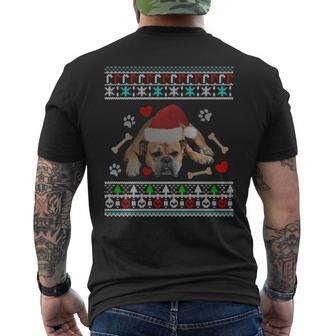 English Bulldog Ugly Christmas Sweater Xmas Men's T-shirt Back Print - Monsterry DE