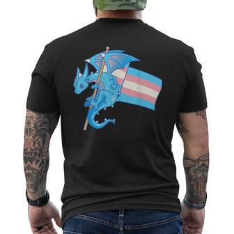 Epic Dragon With Trans Pride Flag - Lgbtq Mens Back Print T-shirt | Mazezy