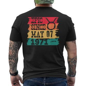 Epic Since May 07 Taurus 1971 Birthday Retro Vintage Men's Back Print T-shirt | Mazezy