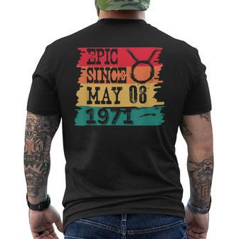 Epic Since May 08 Taurus Sign 1971 Birthday Retro Vintage Men's Back Print T-shirt | Mazezy