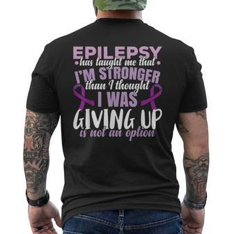 Epilepsy Warrior Purple Ribbon Epilepsy Awareness Men's T-shirt Back Print - Monsterry CA
