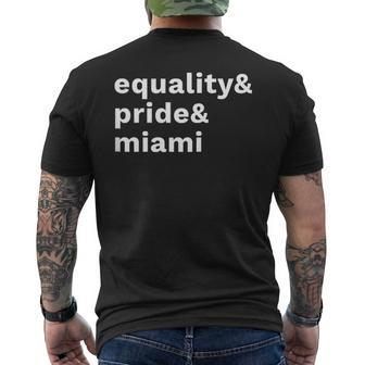 Equality Pride Miami Gay Pride Festival Pride Month Mens Back Print T-shirt | Mazezy