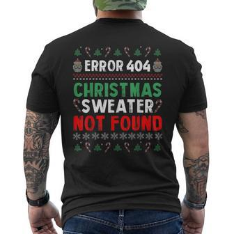 Error 404 Ugly Christmas Sweater Not Found Ugly Xmas Sweater Men's T-shirt Back Print - Monsterry