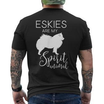 Eskie American Eskimo Dog Spirit Animal J000267 Men's T-shirt Back Print | Mazezy