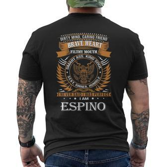 Espino Name Gift Espino Brave Heart Mens Back Print T-shirt - Seseable