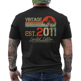 Est Vintage 2011 Limited Edition 12Th Birthday Gifts Boys Mens Back Print T-shirt | Mazezy